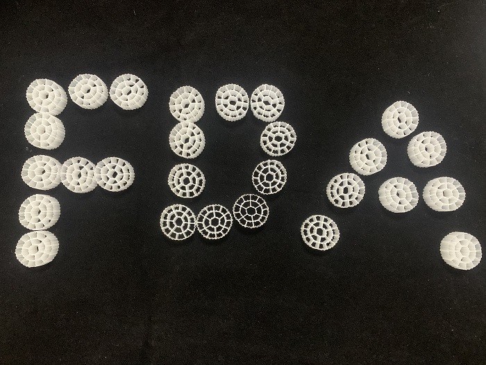 White 25X4mm Biological Moving Bed Filter Anaerobic
